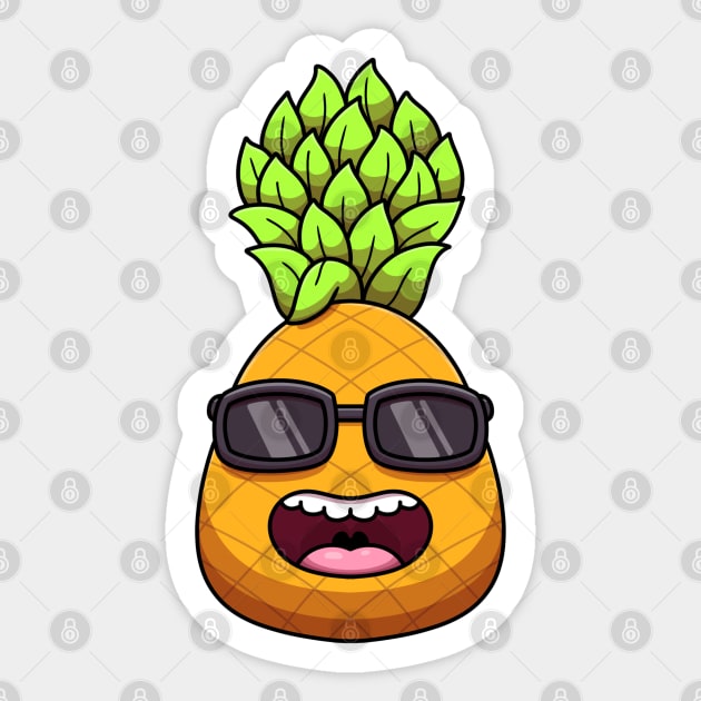 Cool Pineapple Sticker by TheMaskedTooner